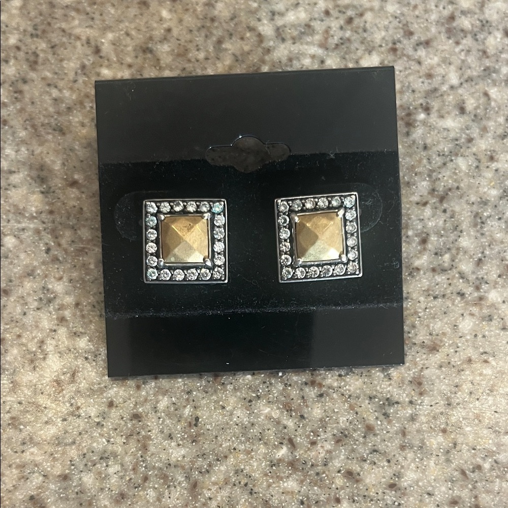 Silpada Two-Tone Geometric Earrings